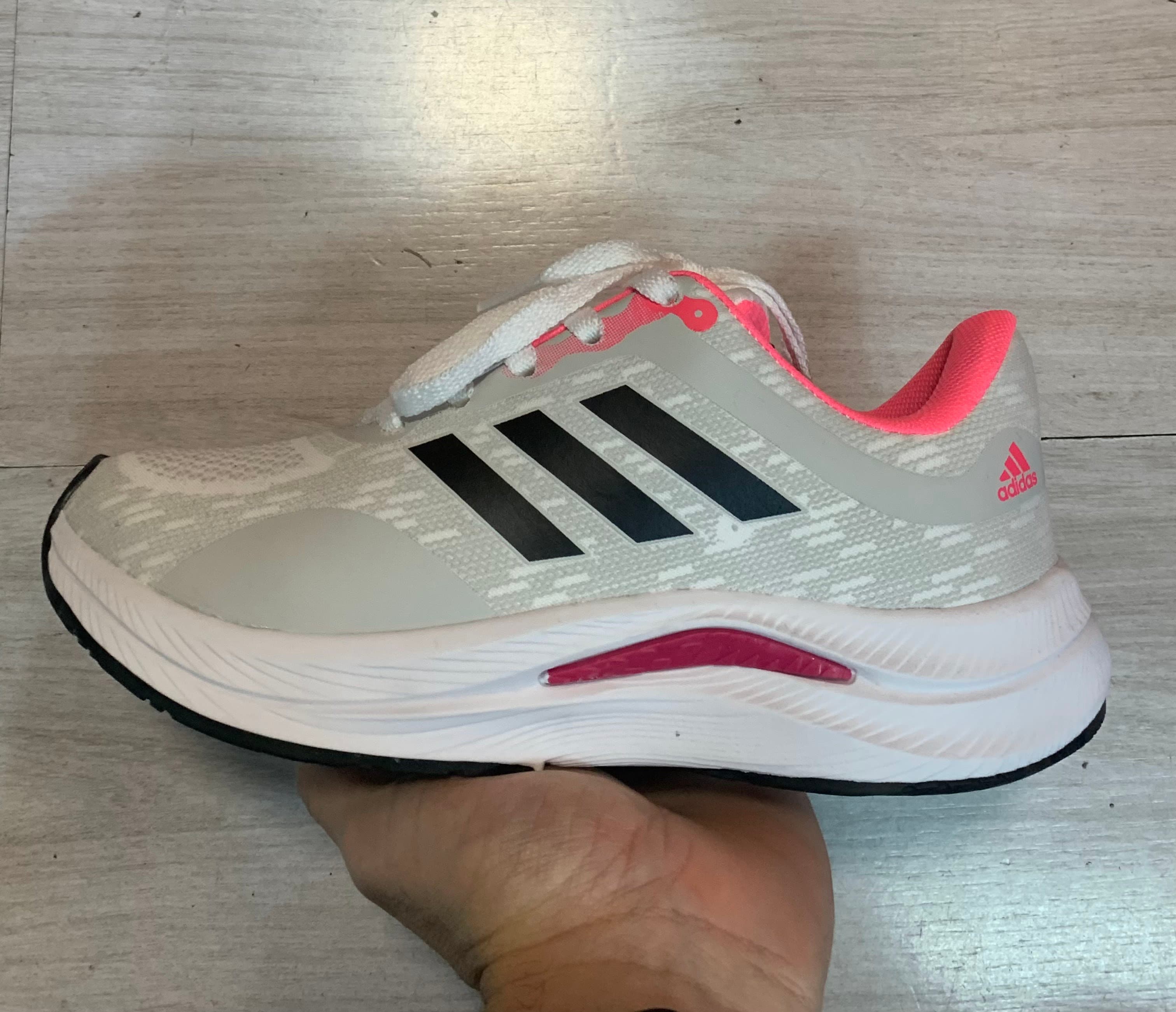 Adidas Run Falcon Cinza e Rosa